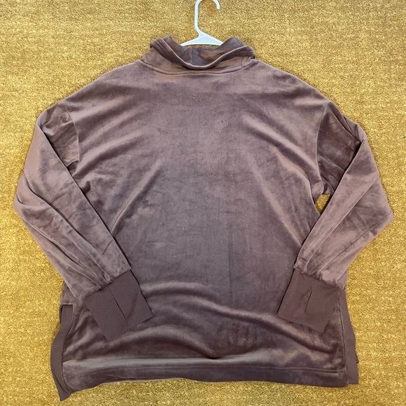 RBX women velour cowl neck tunic top XL with Faux Fur inside and rib trim - Picture 4 of 5